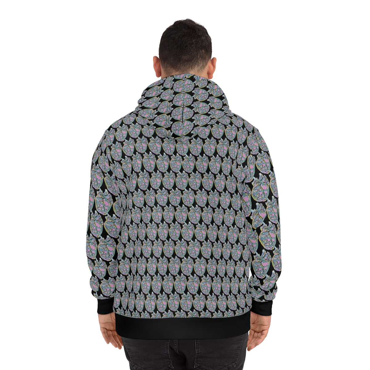 Black Grey_hart pattern Hoodie