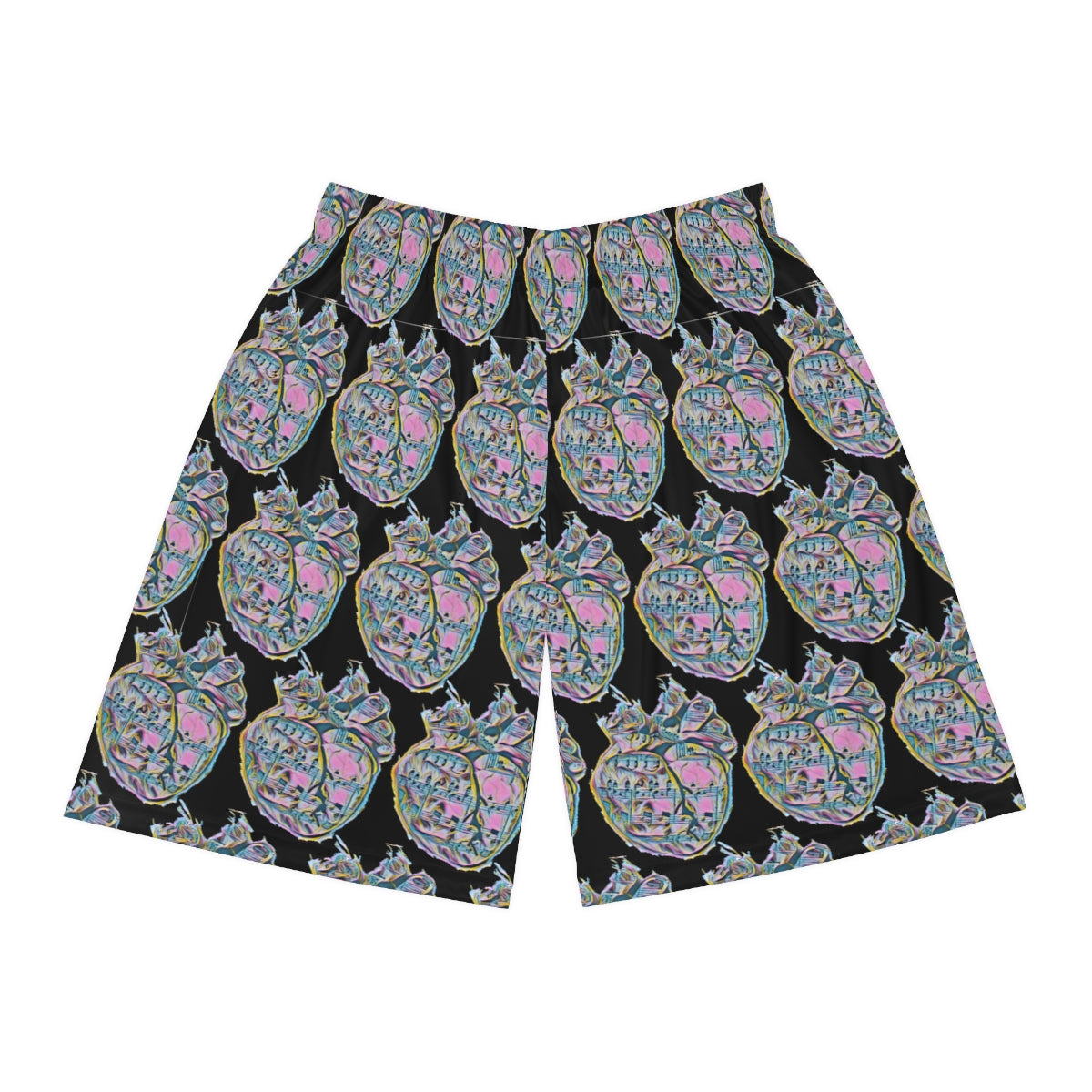 Rainbow Heart Pattern Shorts