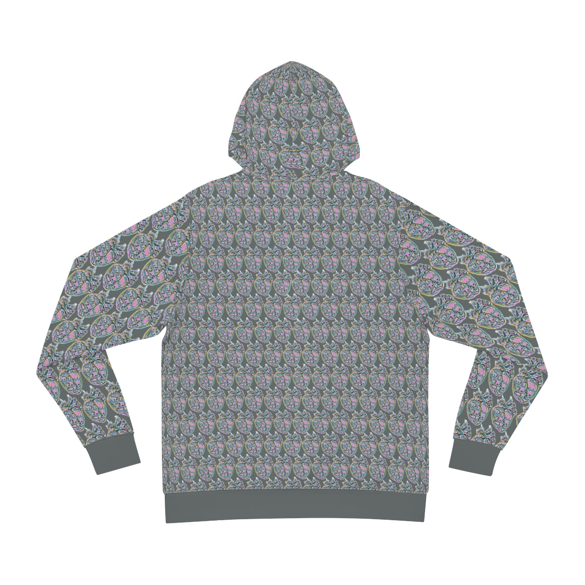 Grey Grey_hart pattern Hoodie