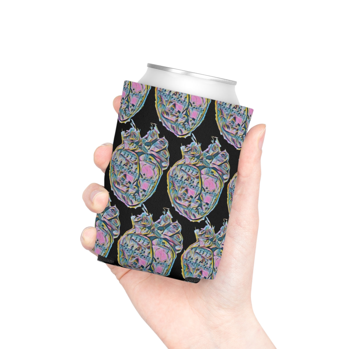 Rainbow Heart Pattern Coozie