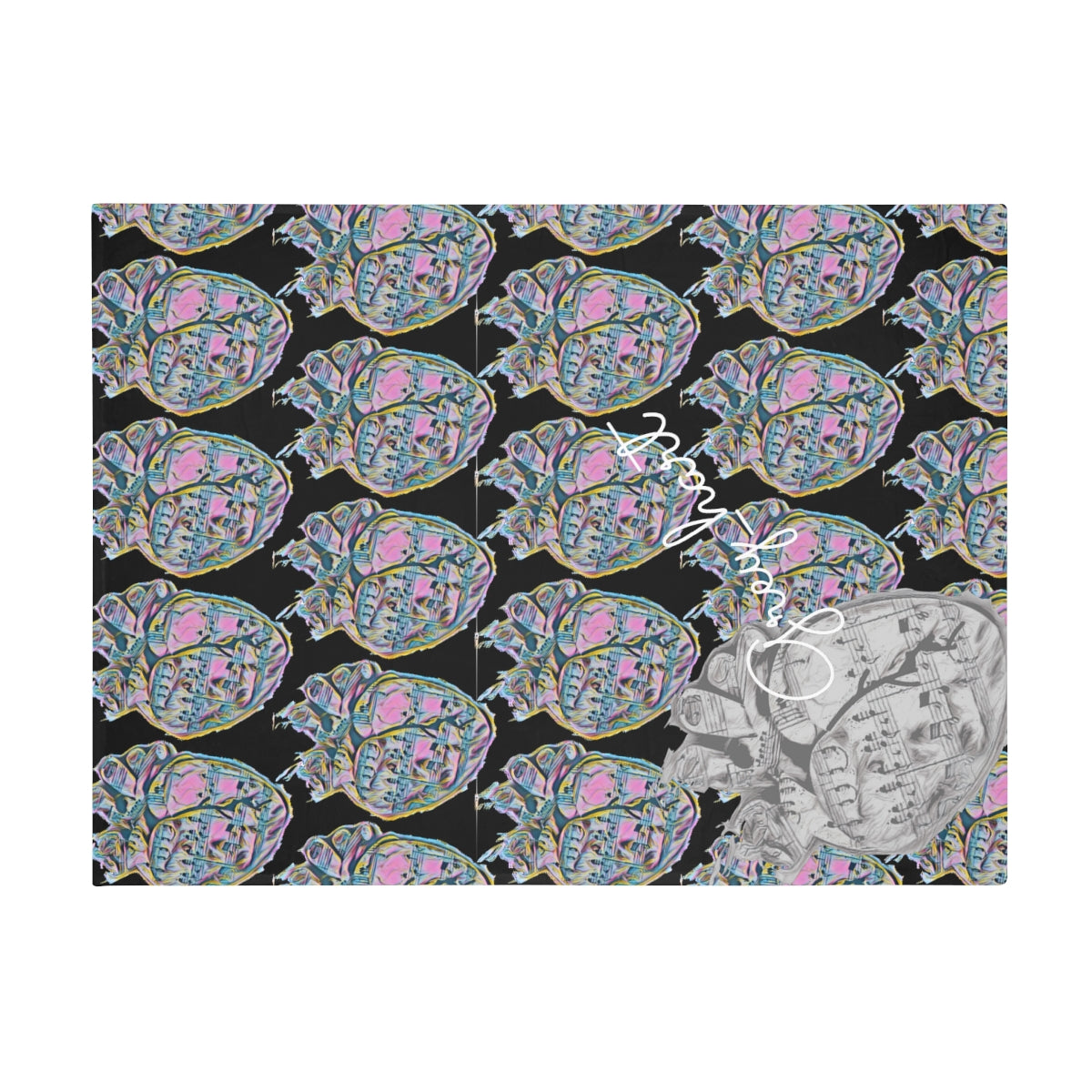 Grey_hart Fleece Blanket