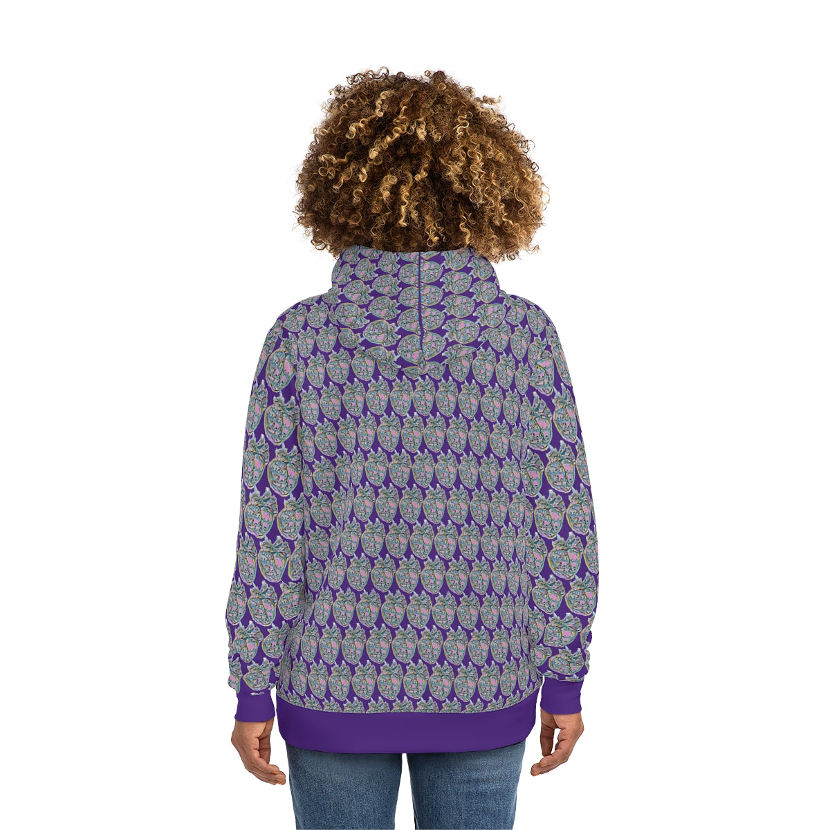 Purple Grey_hart pattern Hoodie