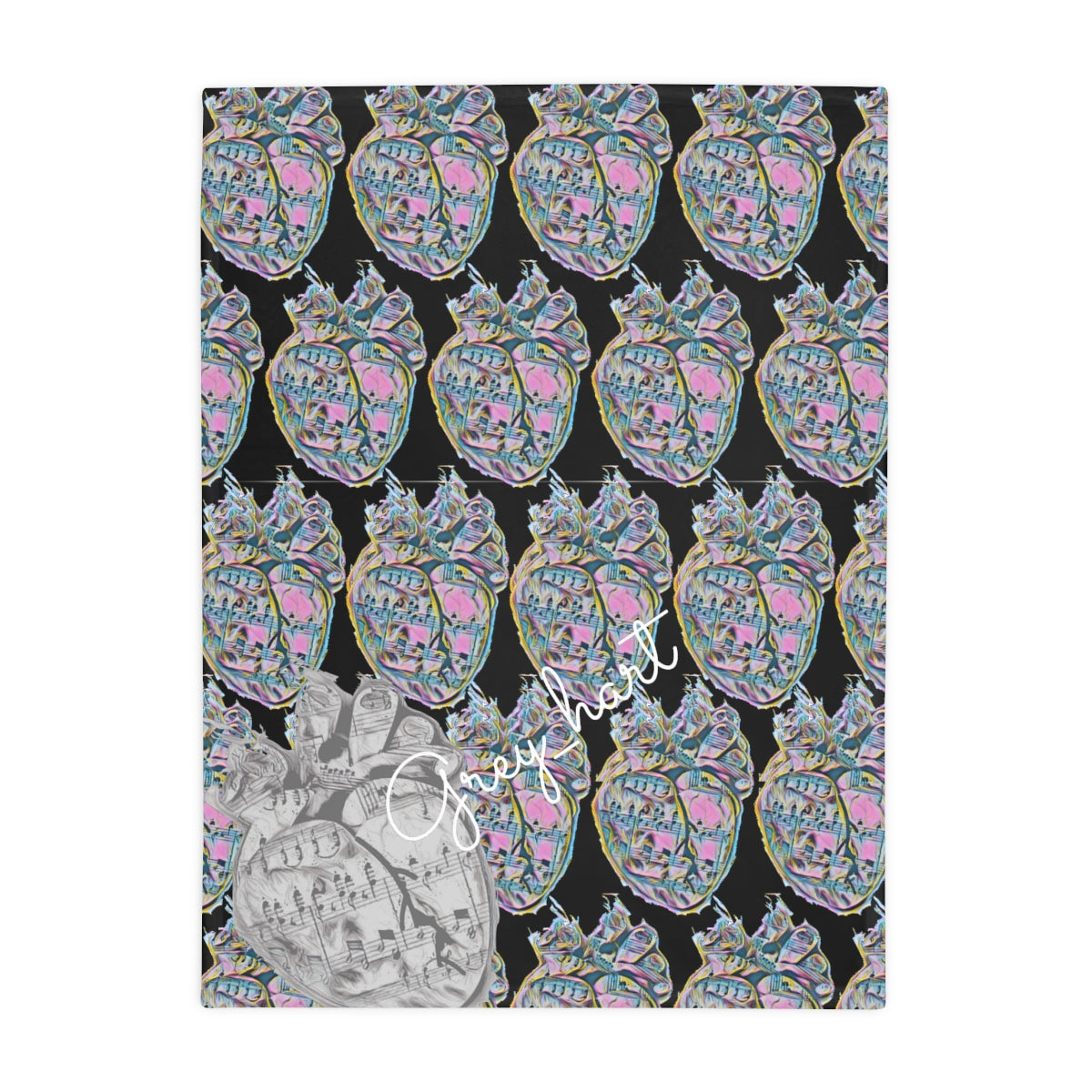 Grey_hart Fleece Blanket