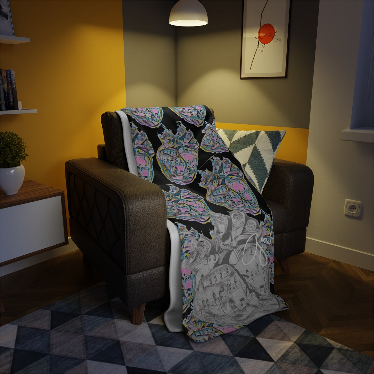 Grey_hart Fleece Blanket