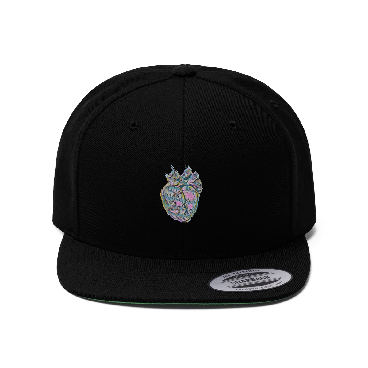 Rainbow Heart Flat Bill Hat