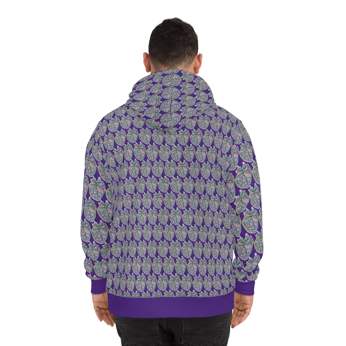 Purple Grey_hart pattern Hoodie