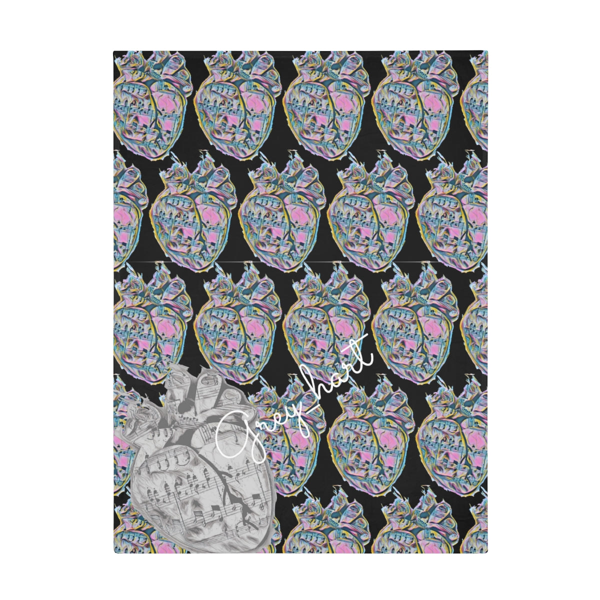 Grey_hart Fleece Blanket