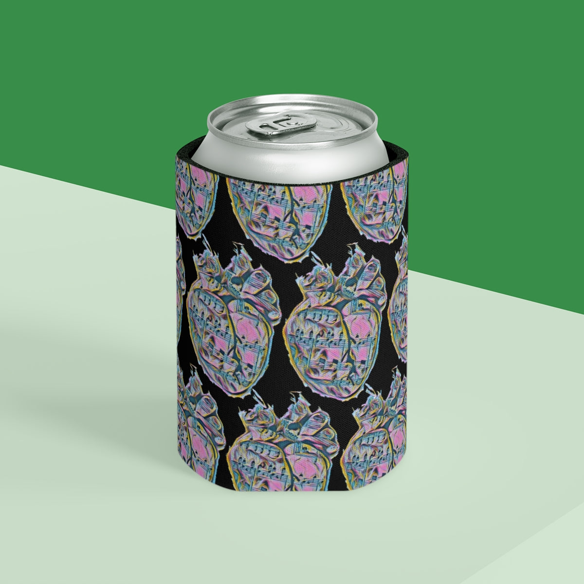 Rainbow Heart Pattern Coozie