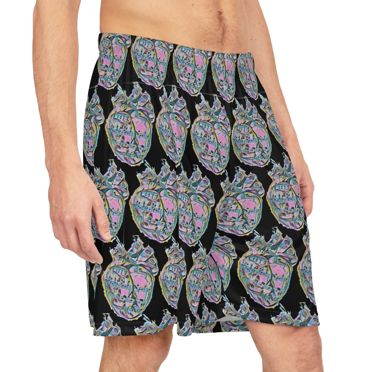 Rainbow Heart Pattern Shorts