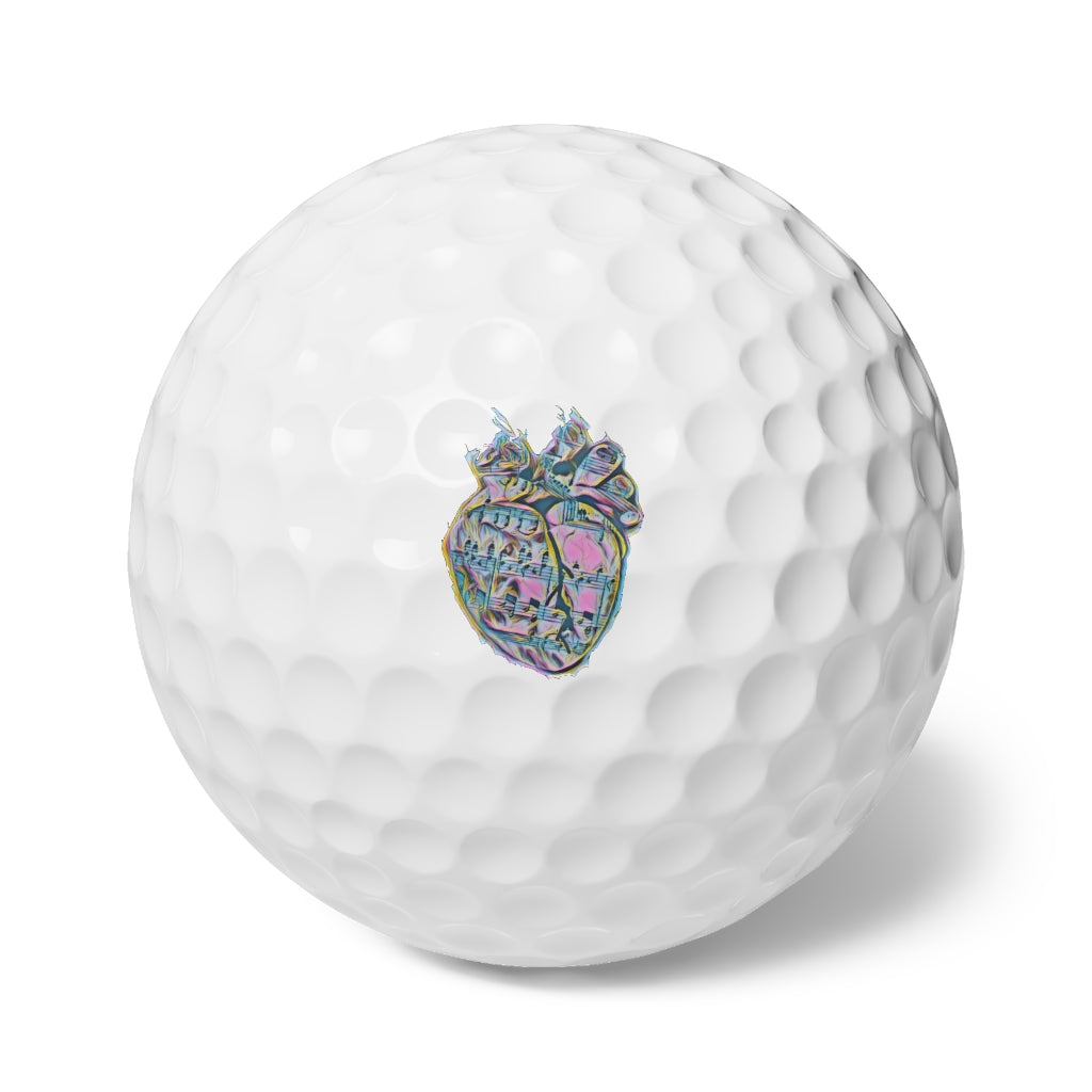 Rainbow Heart Golf Balls, 6pcs