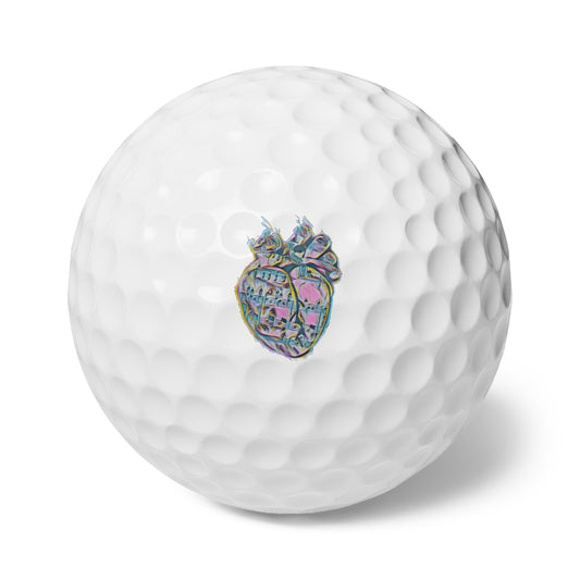 Rainbow Heart Golf Balls, 6pcs