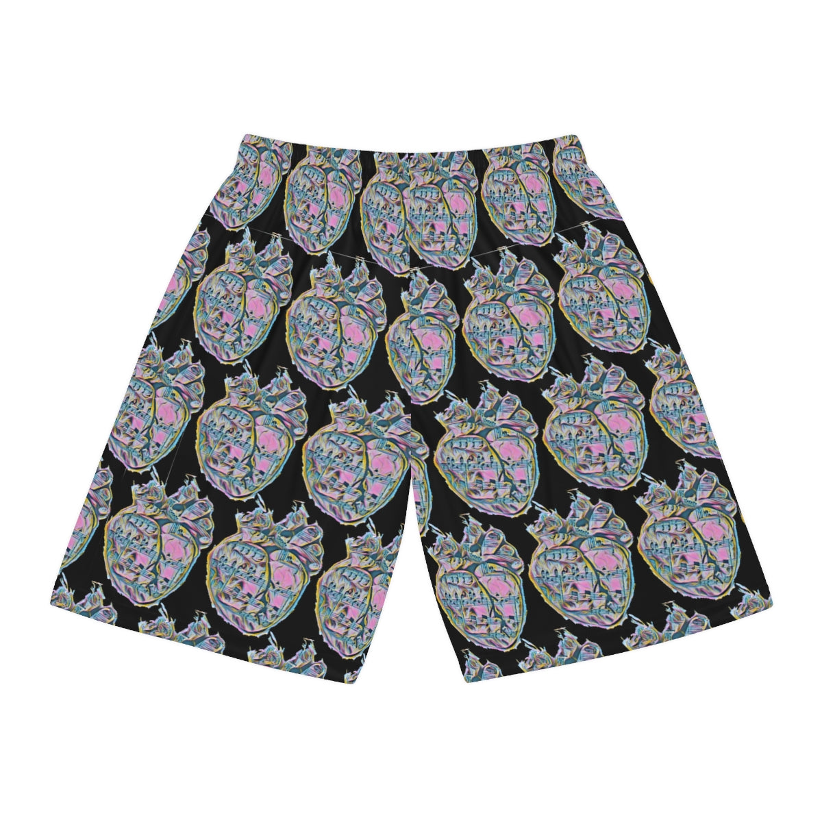 Rainbow Heart Pattern Shorts